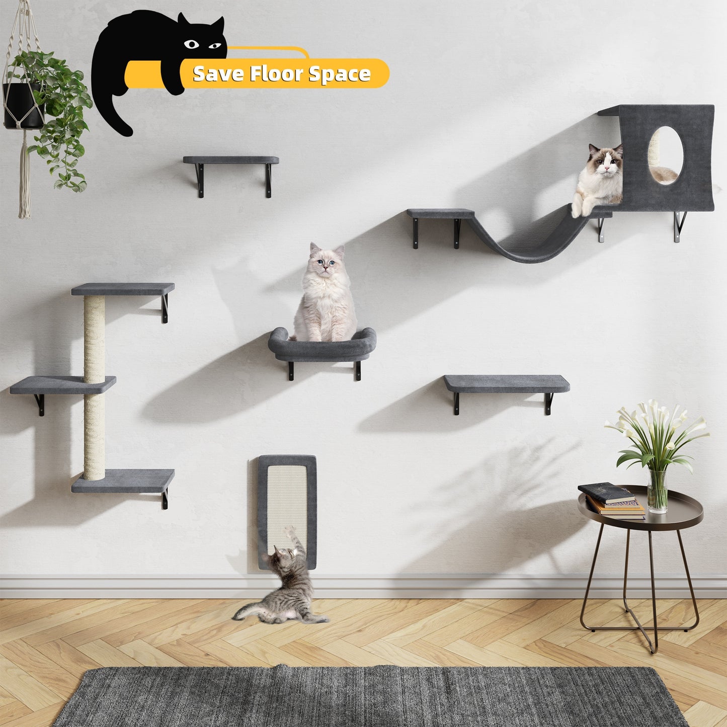 Luxury Wall Mounted Cat Furniture Set for Stylish Indoor Spaces