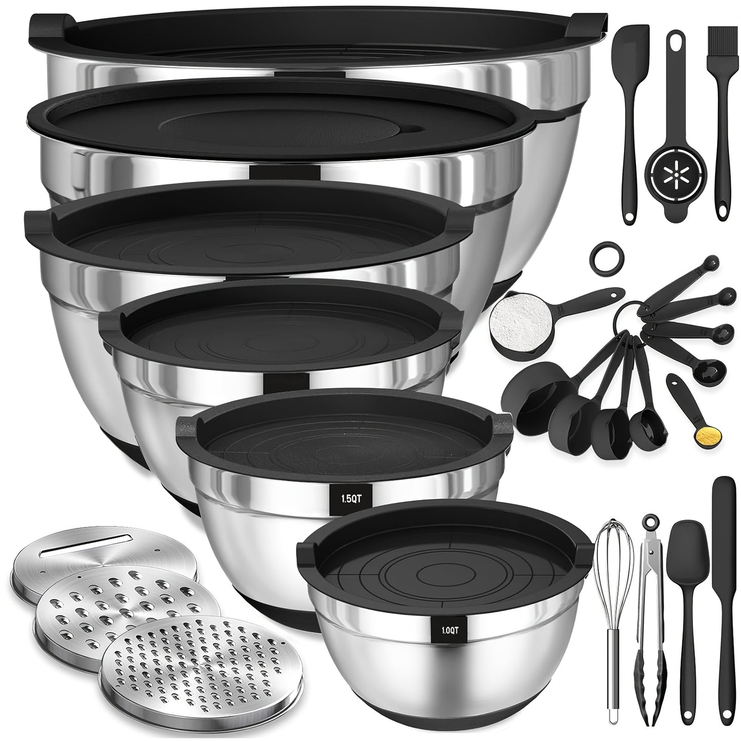 Stainless Steel Mixing Bowls Set with Lids