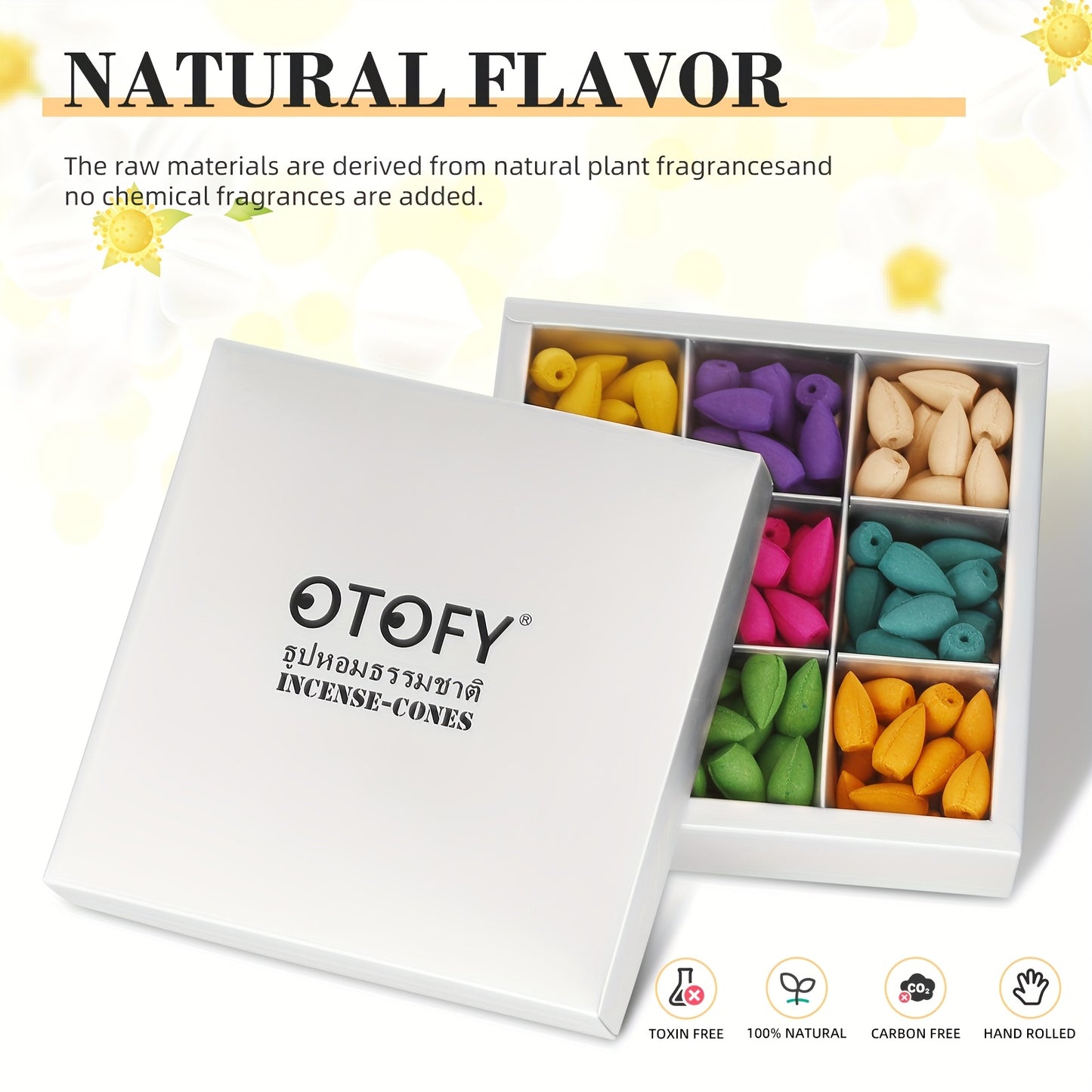 180pcs Backflow Incense Cones Natural Scents