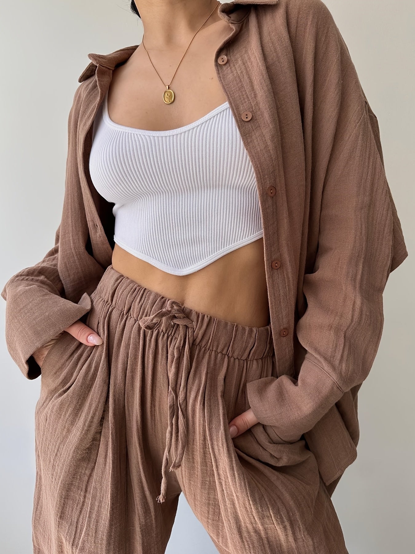 Simple Fashion Two-Piece Suit Set