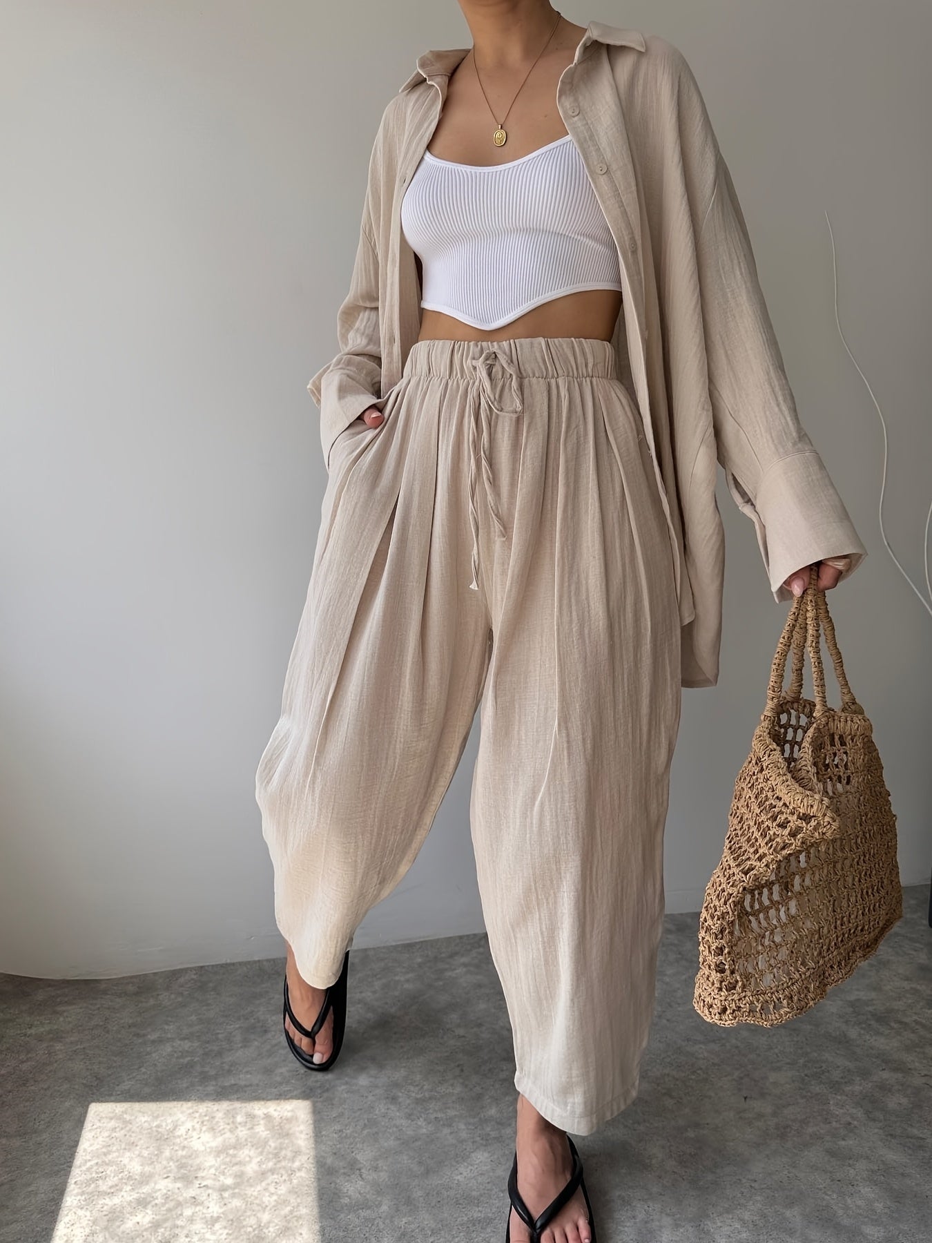 Simple Fashion Two-Piece Suit Set