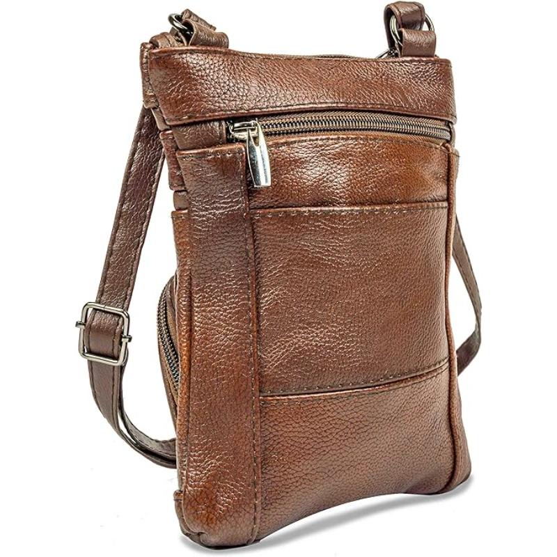 Genuine Leather Crossbody Handbag in Multiple Colors