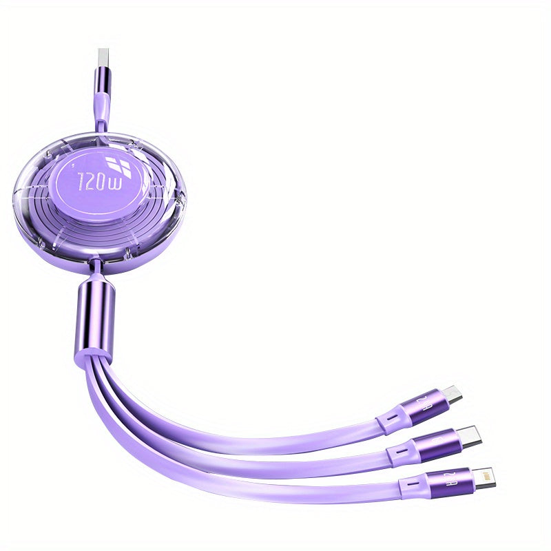 120W 3in1 Fast USB Charging Cable