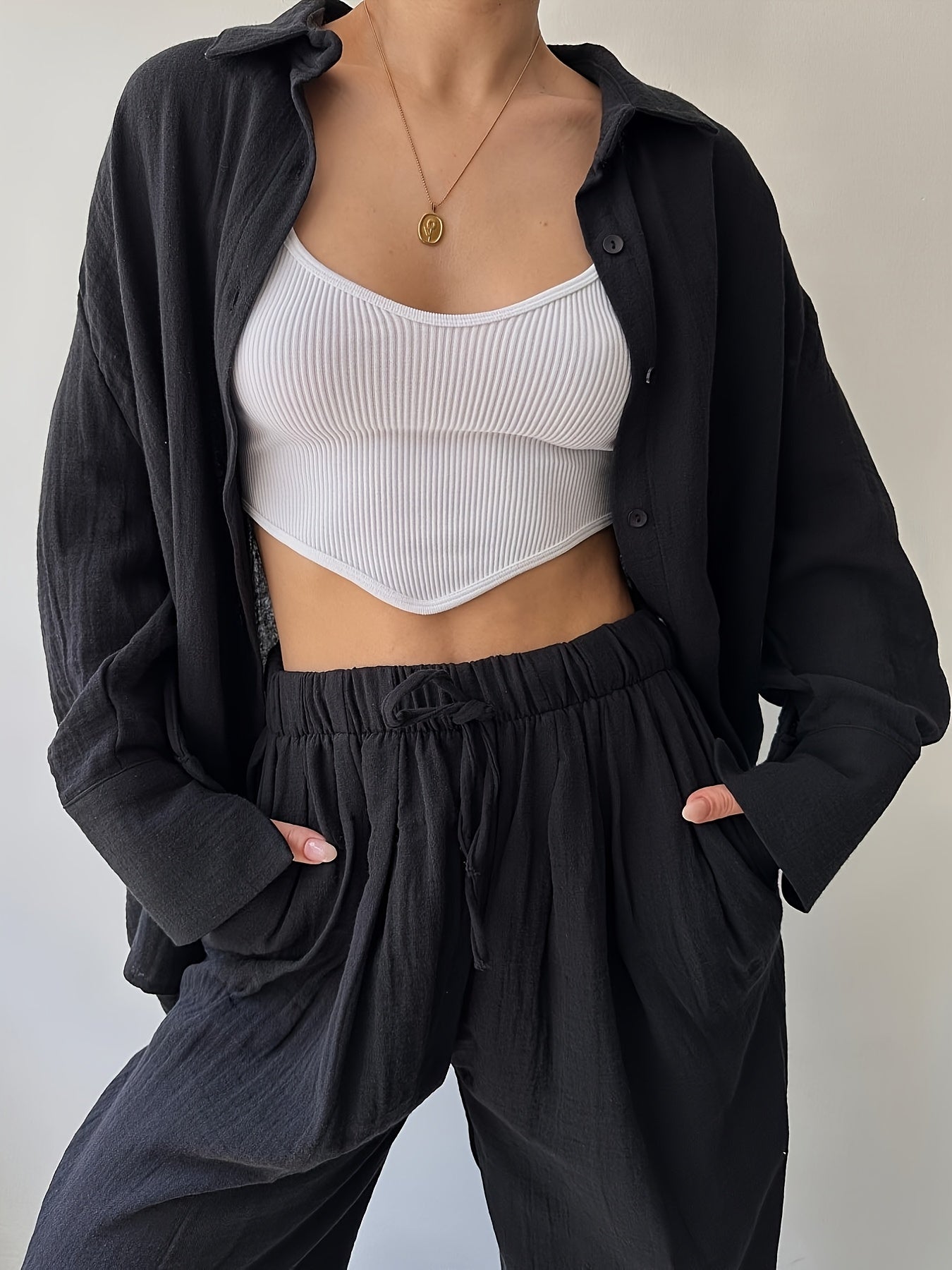Simple Fashion Two-Piece Suit Set
