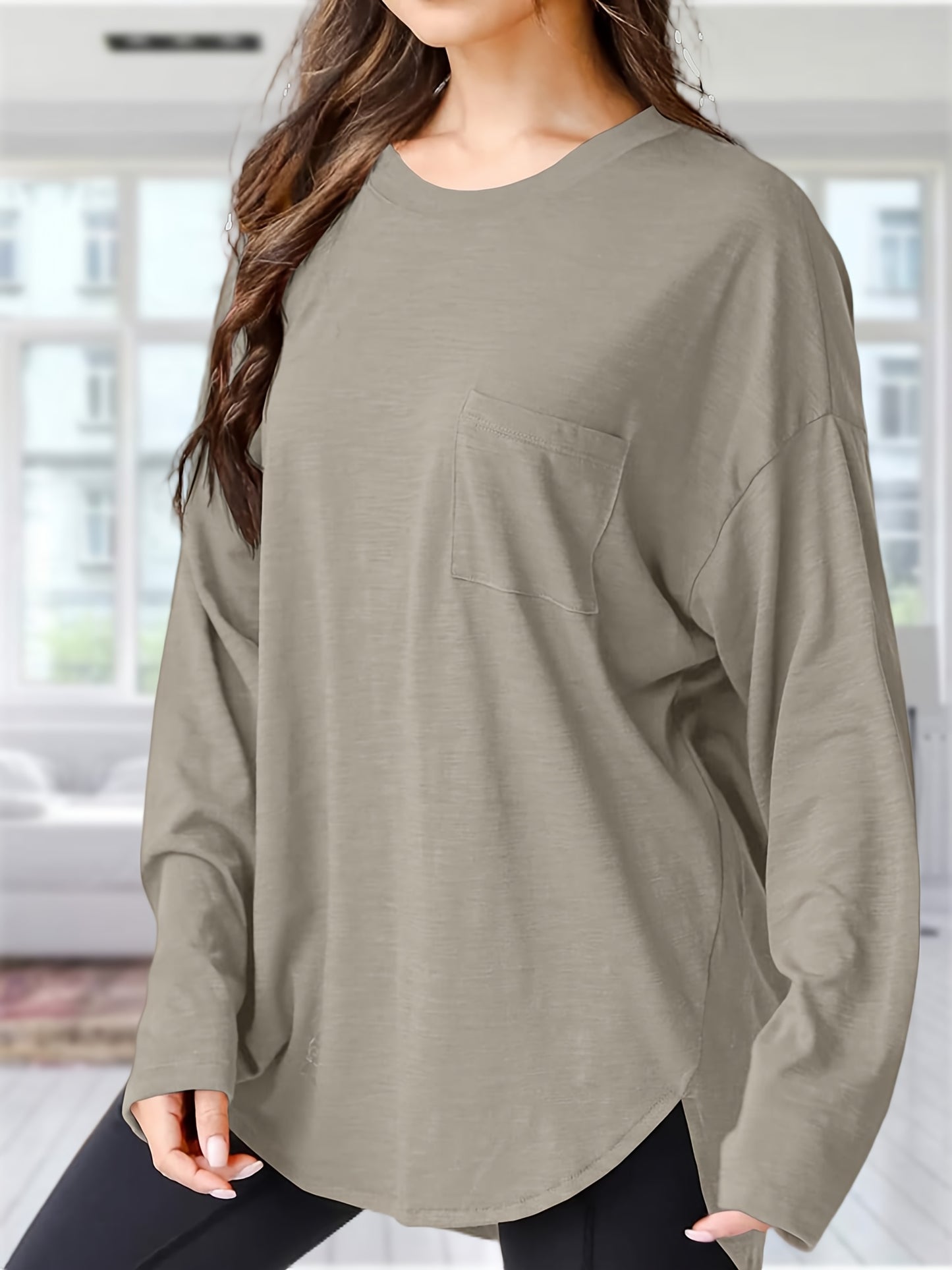 Women's Oversized Black Long Sleeve T-Shirt