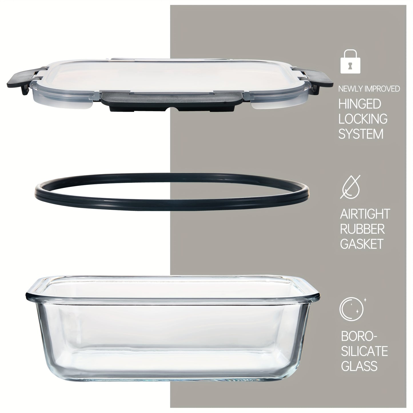 Borosilicate Glass Food Storage Containers Set