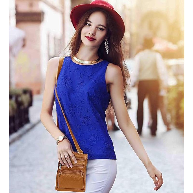Genuine Leather Crossbody Handbag in Multiple Colors
