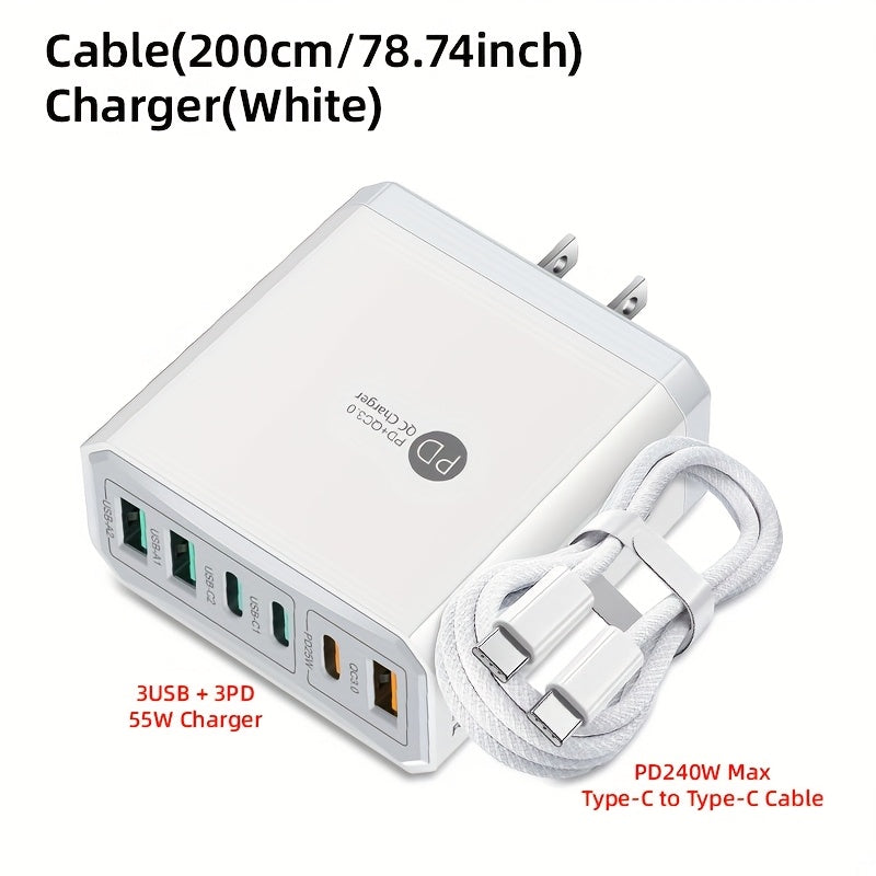6 Ports Fast Charging Adapter and Cable Set
