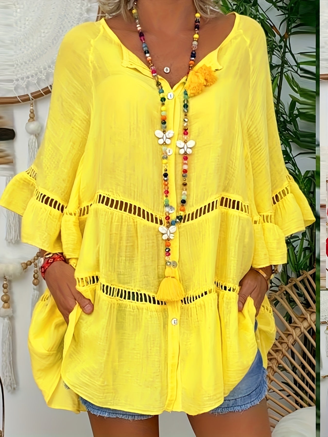 Summer Women's Boho Linen Shirt Dress
