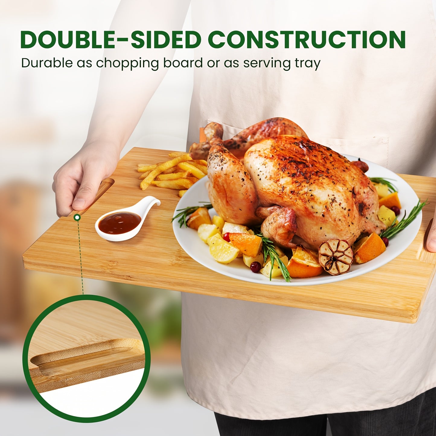Bamboo Cutting Board Set with Rack
