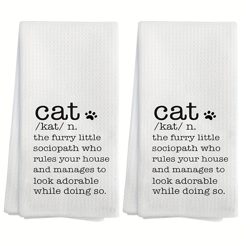 Funny Kitchen Towel with feline Psychopath
