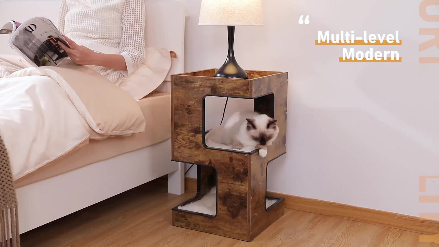 Small Modern Cat Tree With Toy