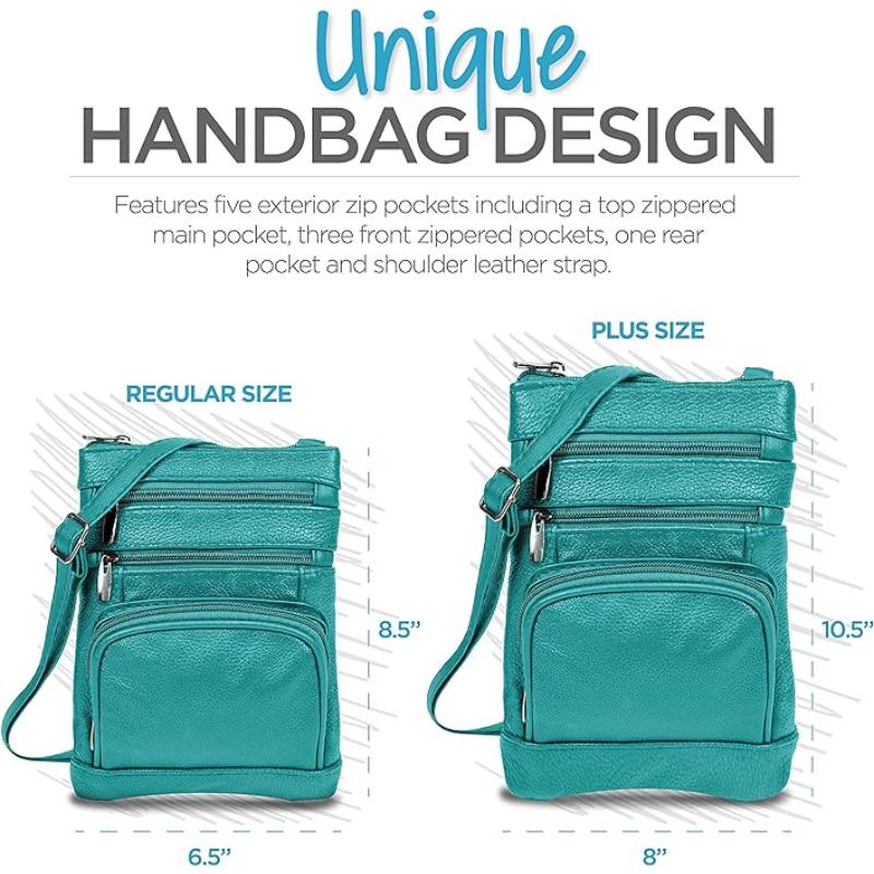 Genuine Leather Crossbody Handbag in Multiple Colors