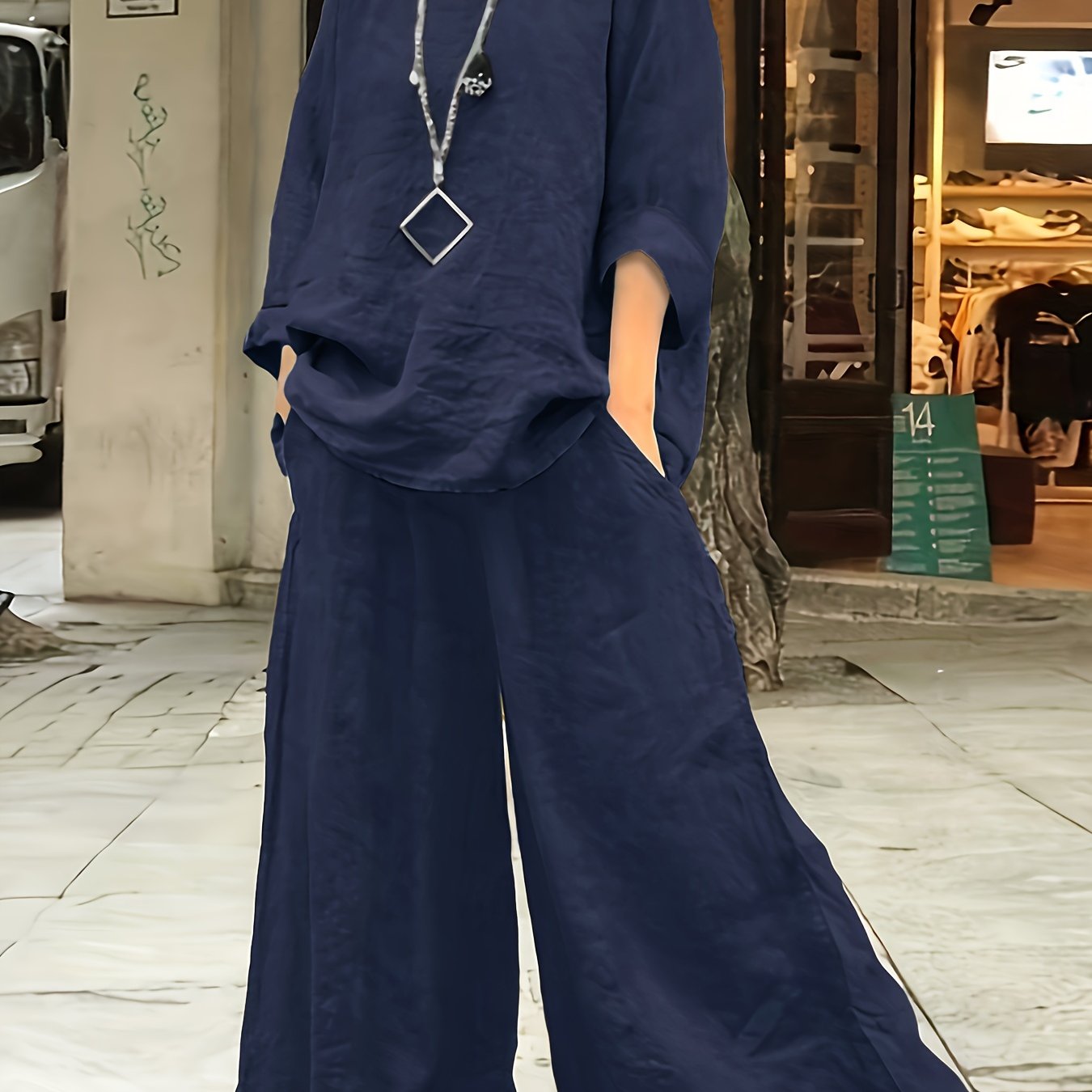 Plus Size Casual Pants Set for Spring