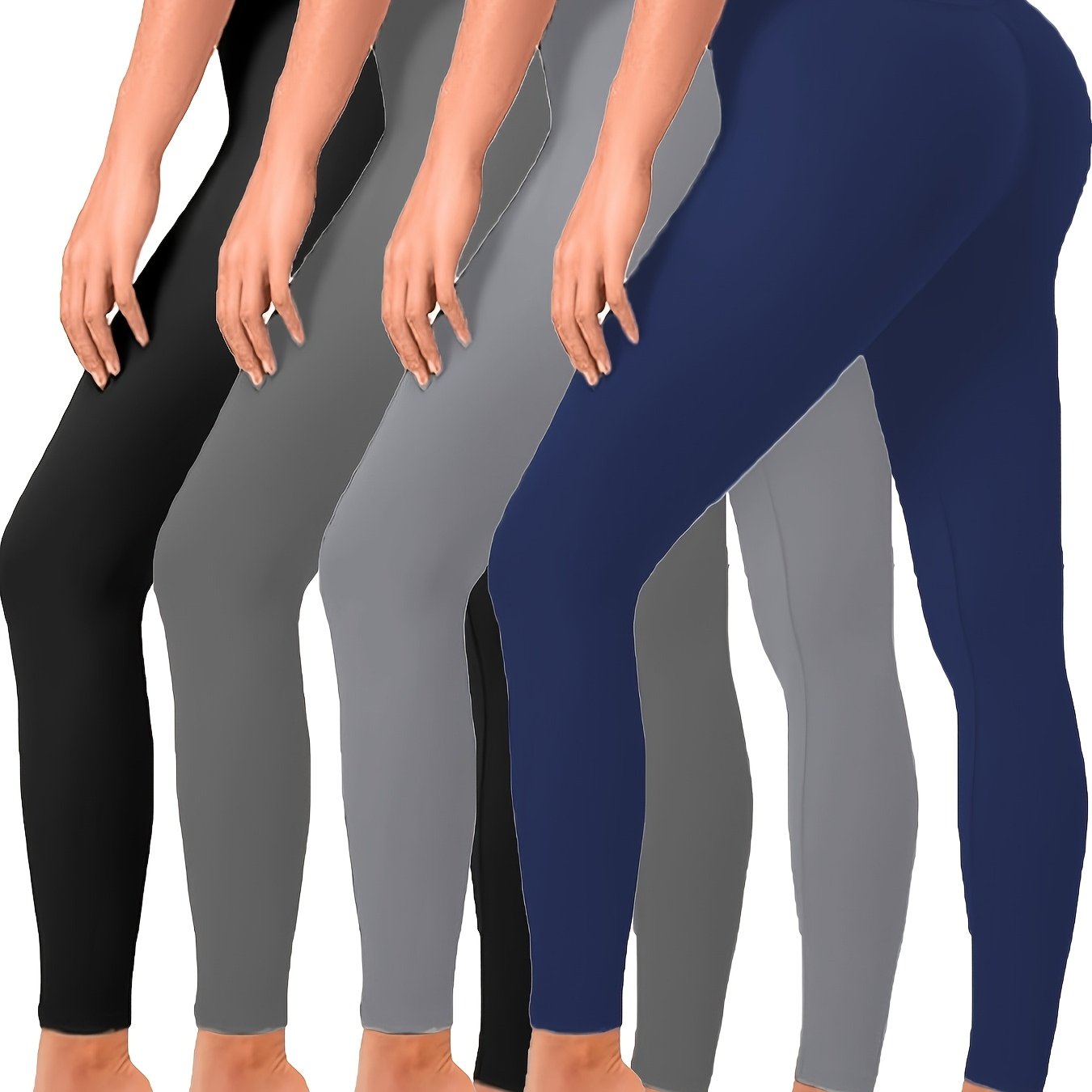 High Waisted Butt Lift Leggings 4 Pack