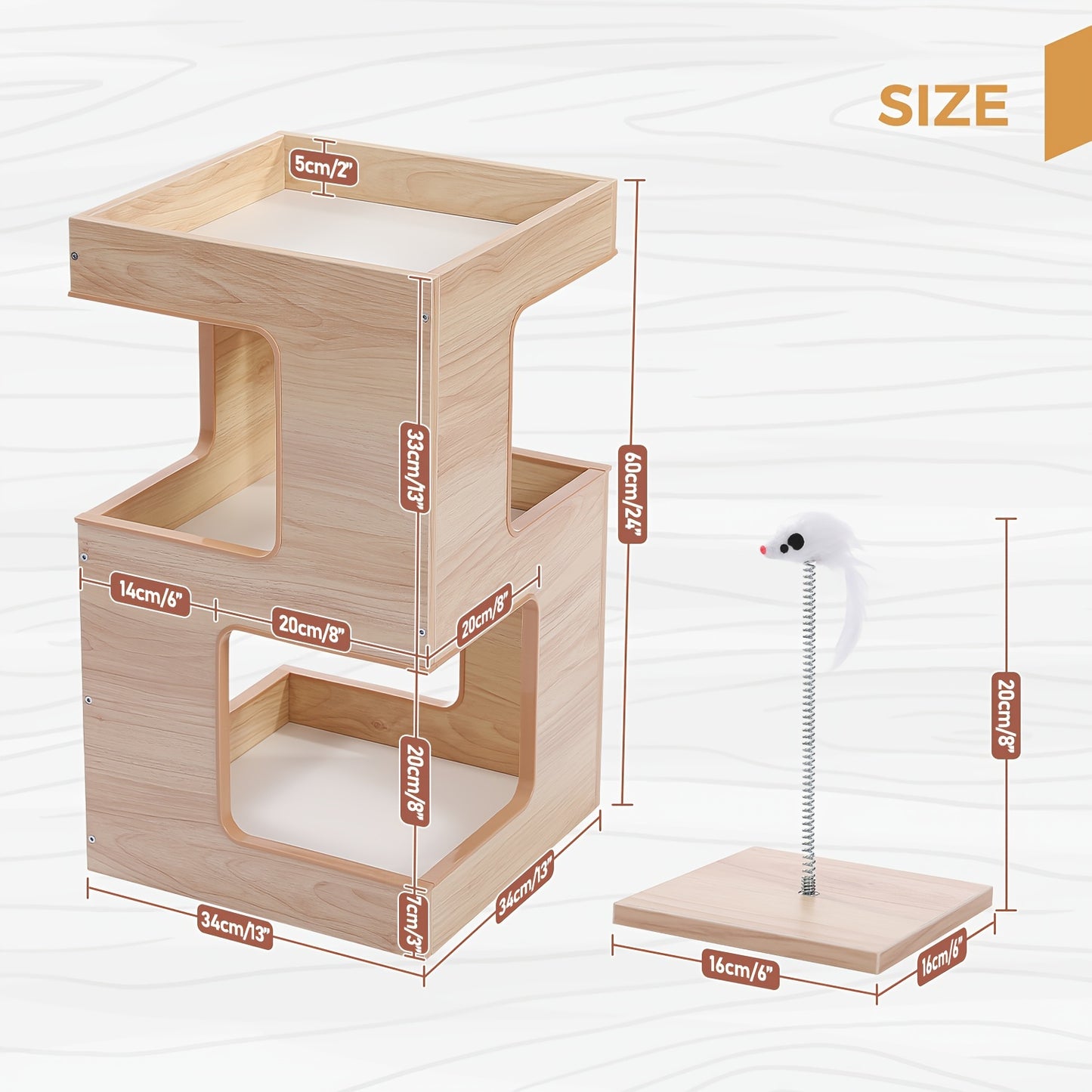 Small Modern Cat Tree With Toy