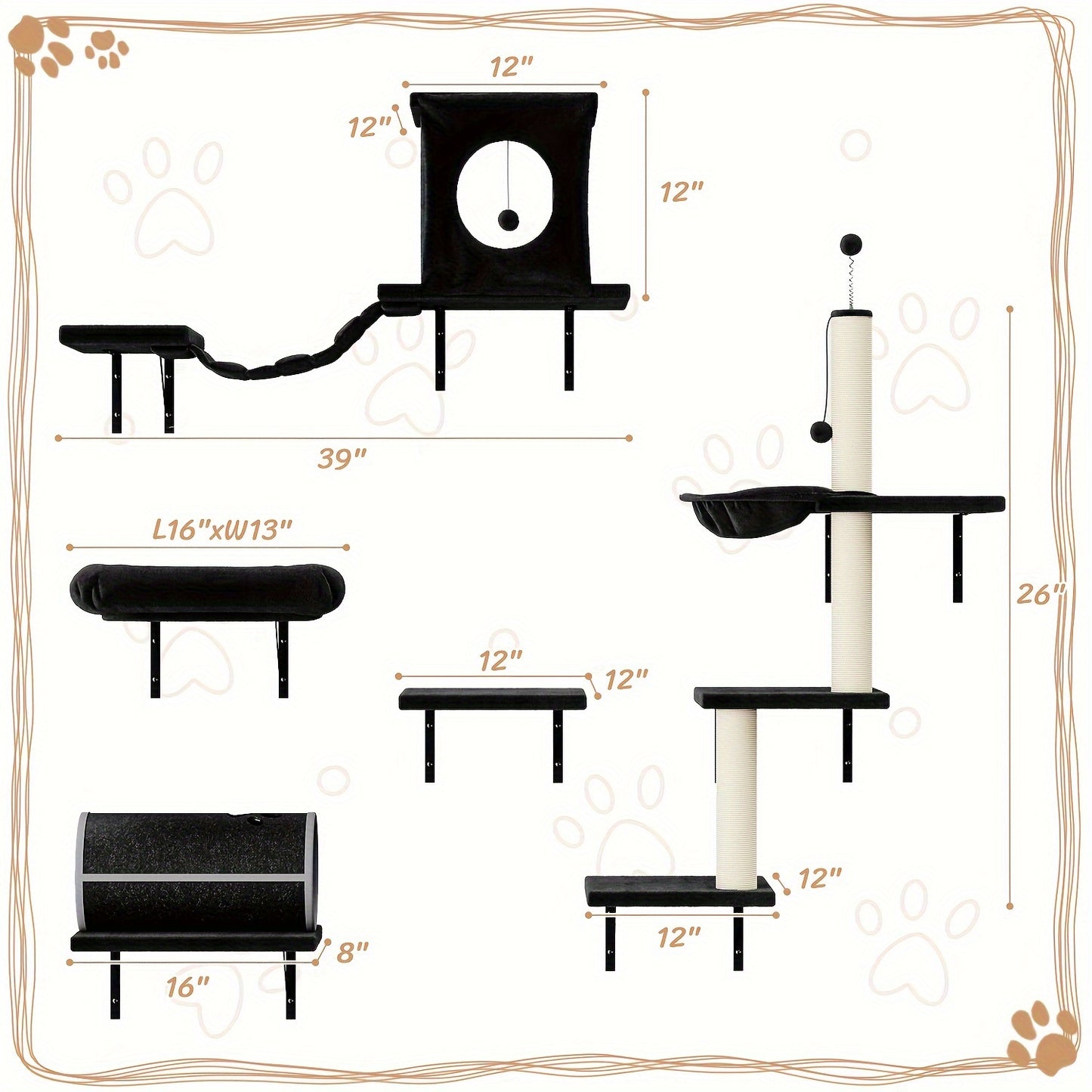 Luxury Wall Mounted Cat Furniture Set for Stylish Indoor Spaces