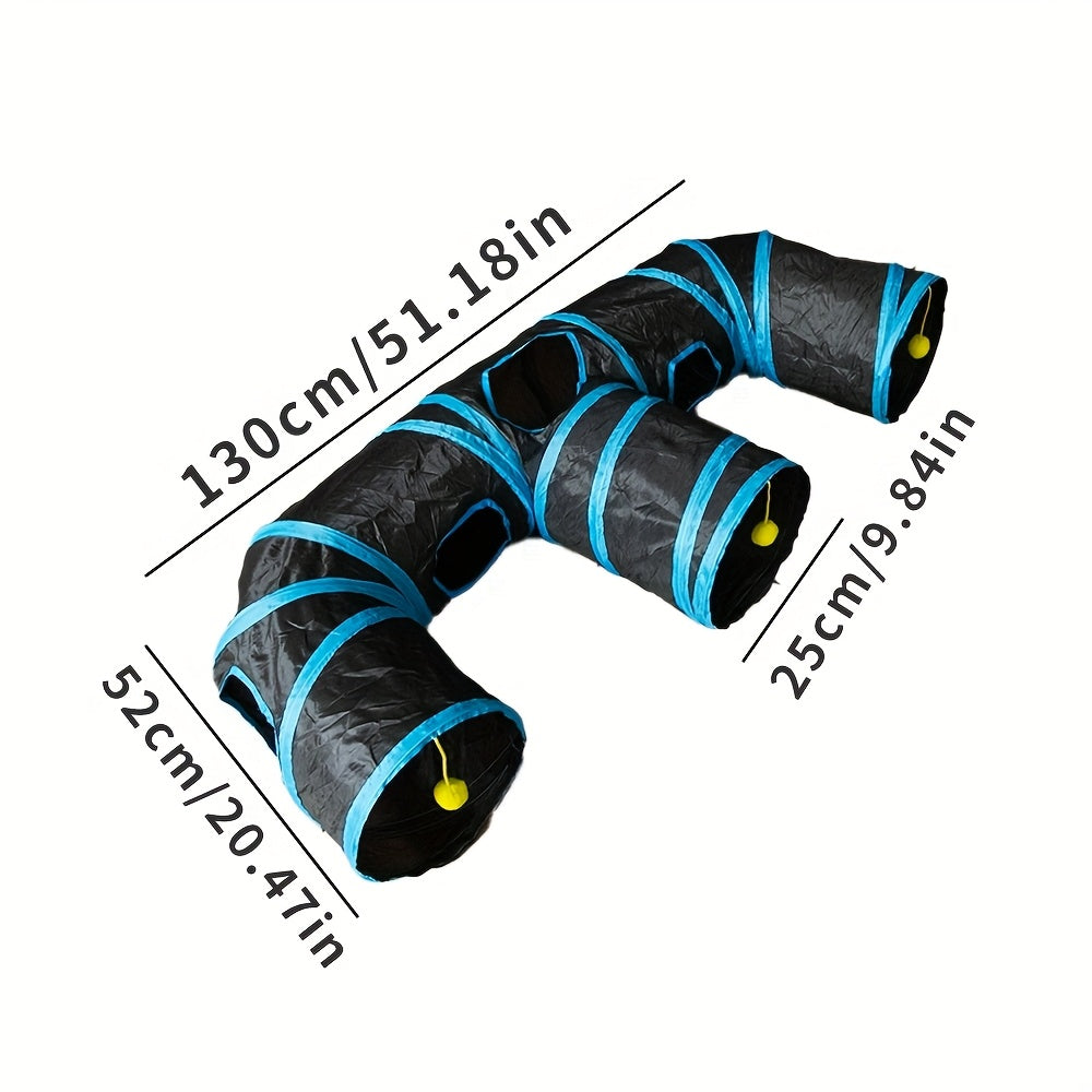 E-Shaped Cat Tunnel With Ball Wand