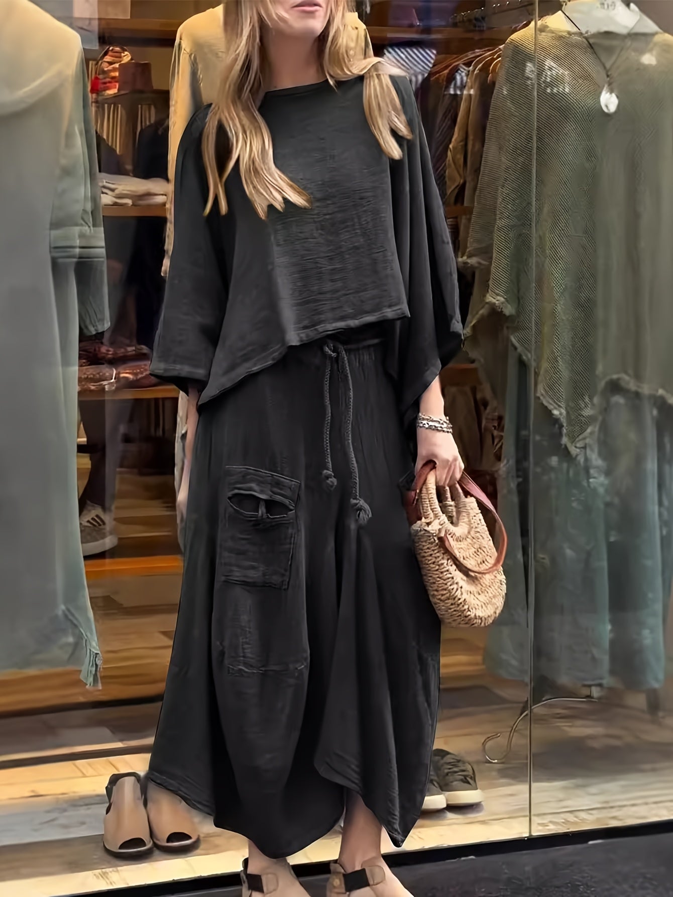 Plus Size Women’s Fashion 2pcs Outfit Set