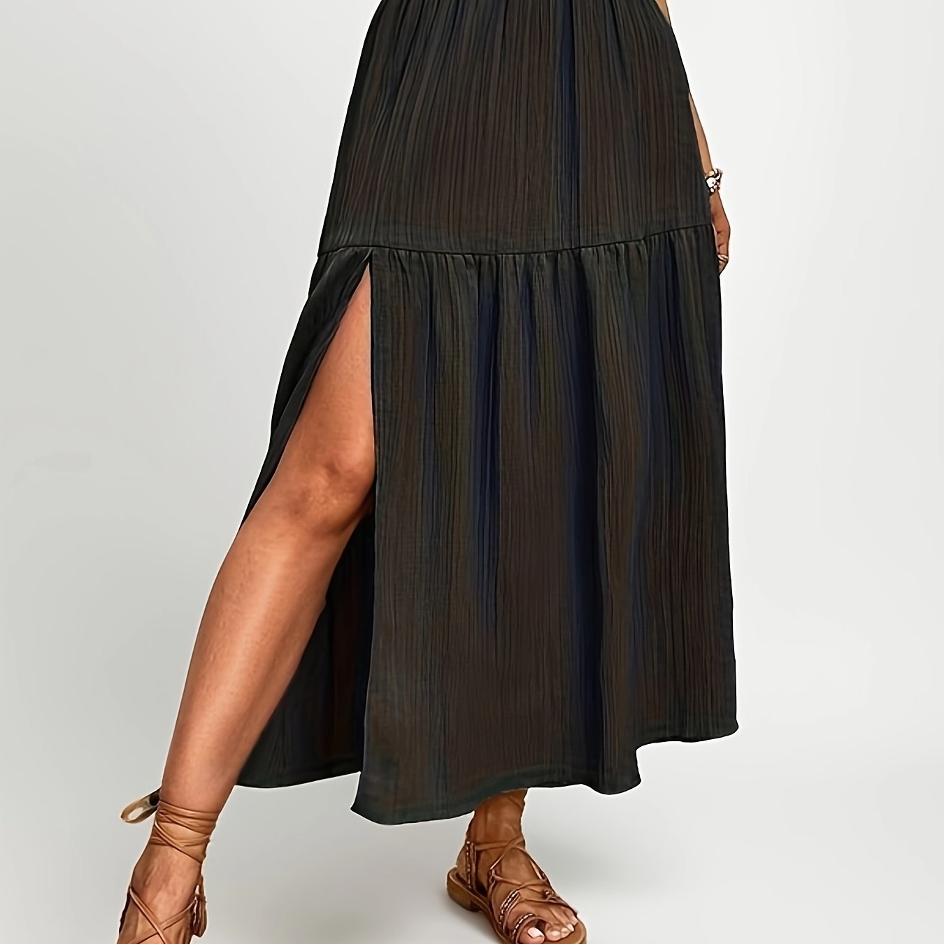 Women's High Slit Midi Skirt Casual Chic