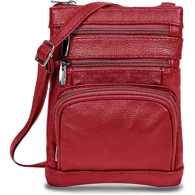 Genuine Leather Crossbody Handbag in Multiple Colors