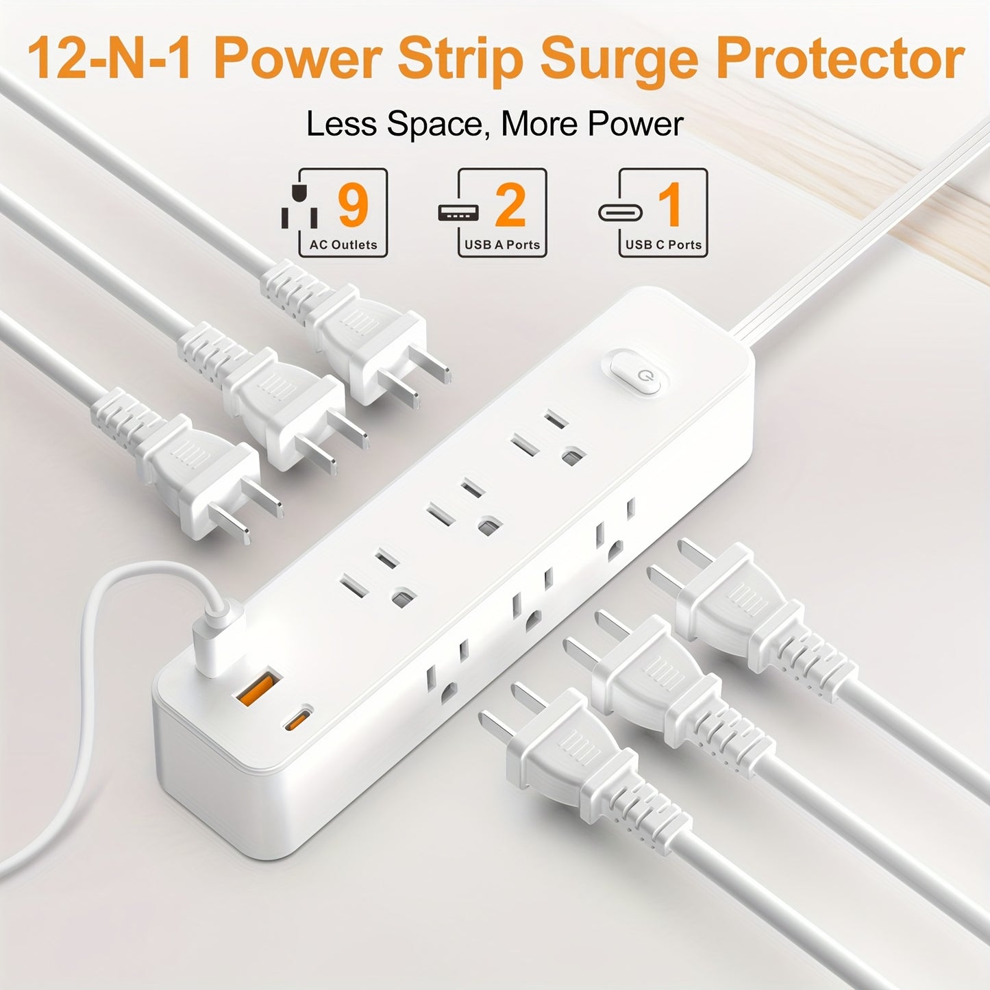 9-Outlet Surge Protector With USB Ports