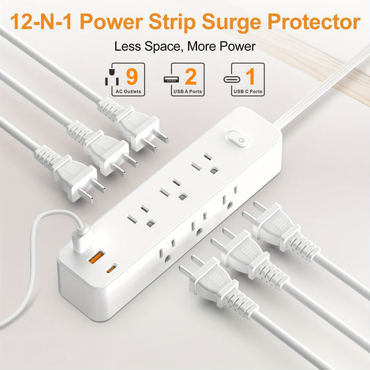9-Outlet Surge Protector With USB Ports