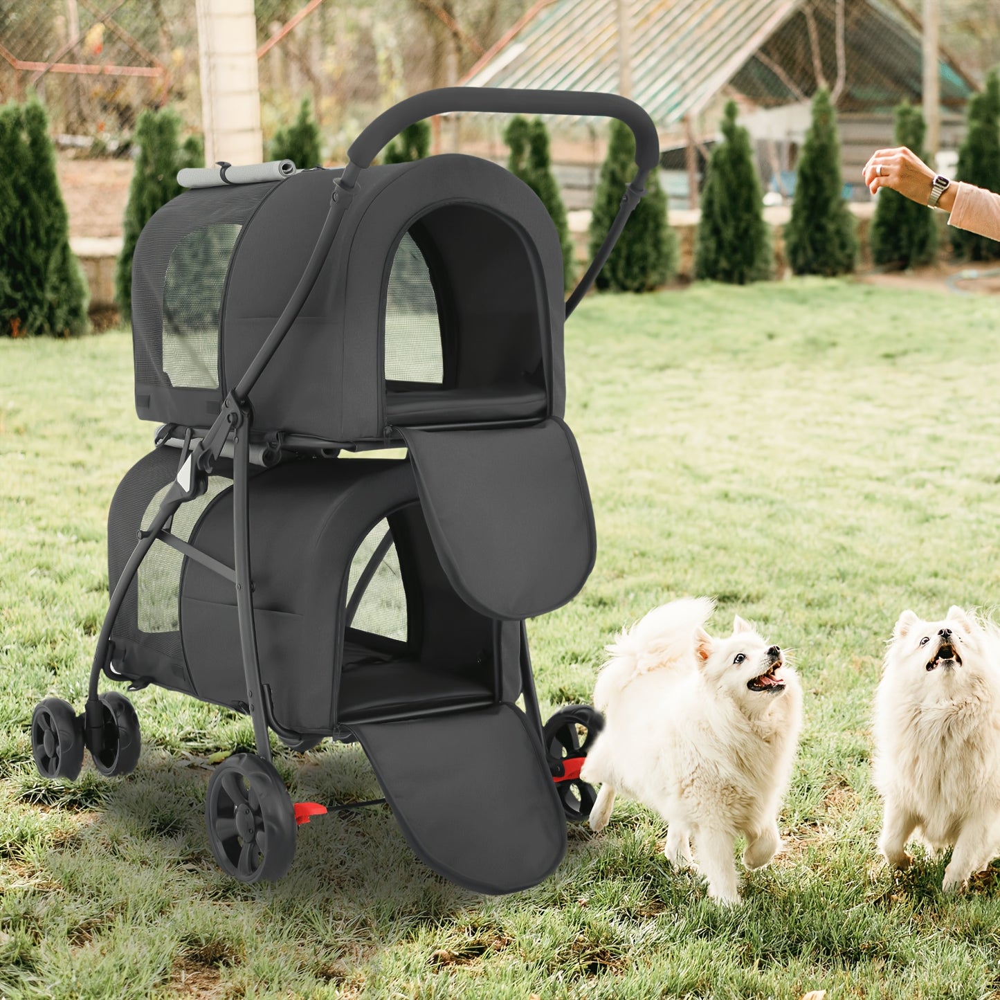 MoNiBloom Double Dog Stroller With Carrier Bags