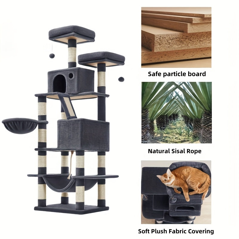 Large Cat Tree With Scratching Posts For Indoor Cats