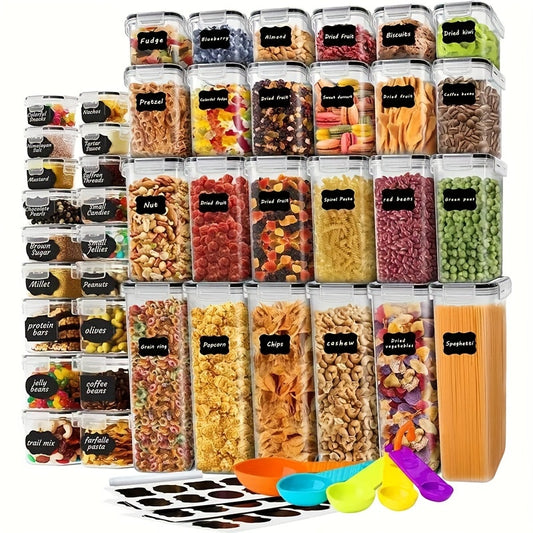 84 Pack Airtight Food Storage Containers Set BPA Free Leak Proof Stackable Kitchen Organizers with 42 Lids 42 Boxes Spoon Labels and Pen