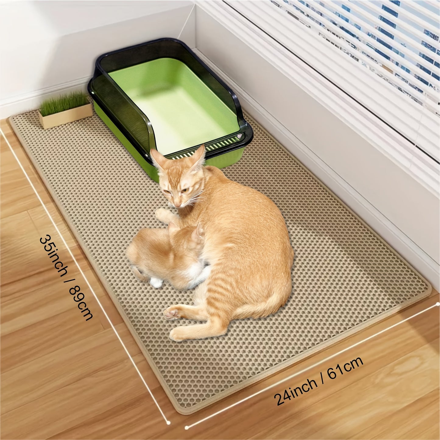 Large Honeycomb Cat Litter Mat Easy Clean