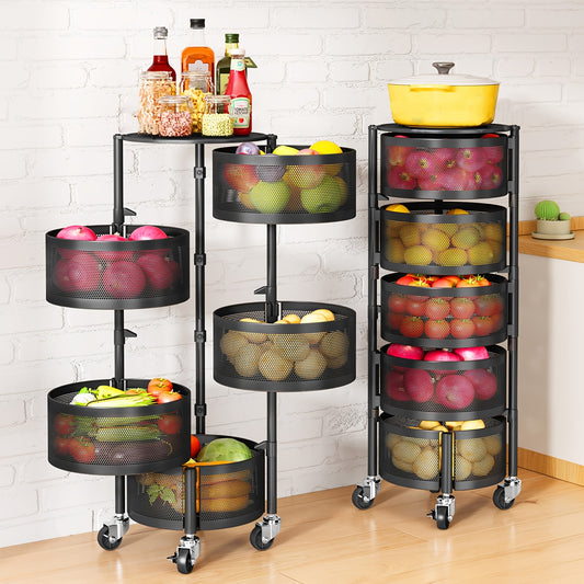 Metal Rotating Fruit And Vegetable Storage Rack