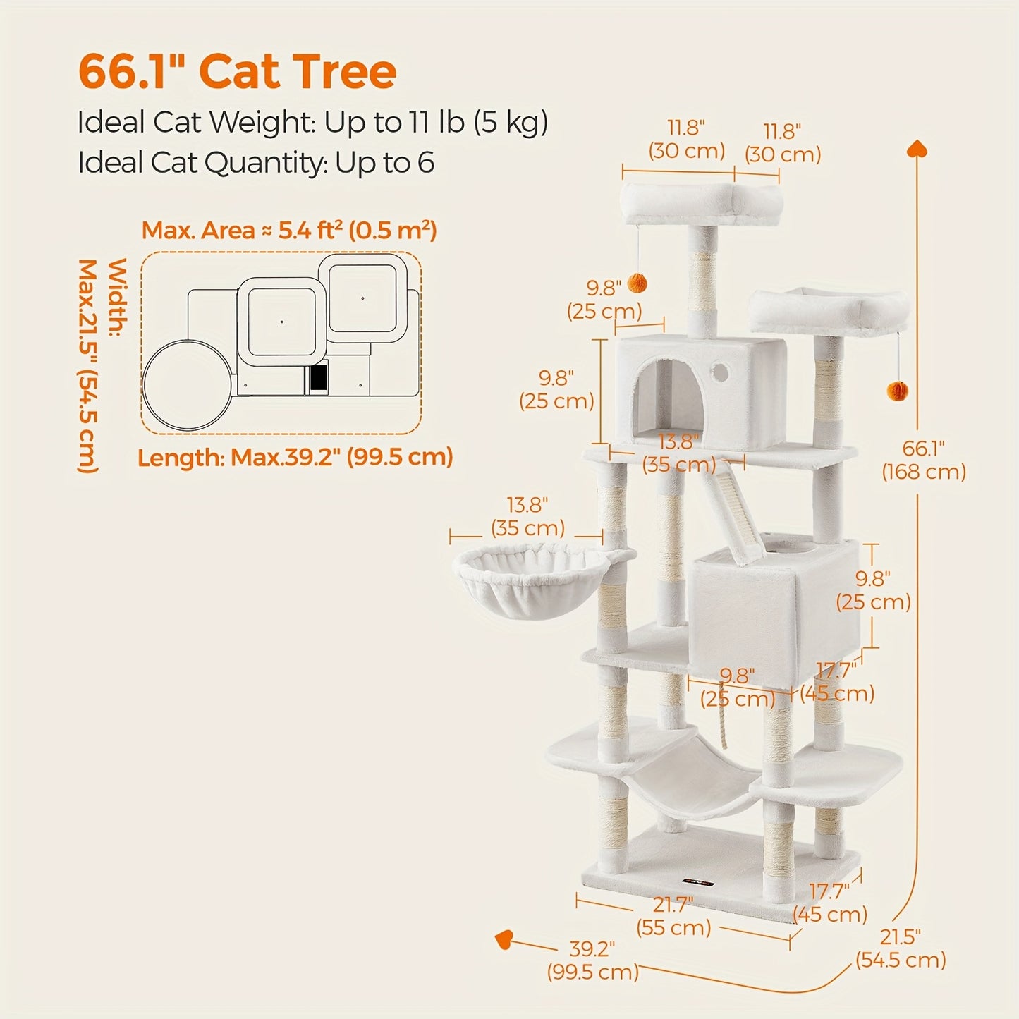 Large Cat Tree With Scratching Posts For Indoor Cats