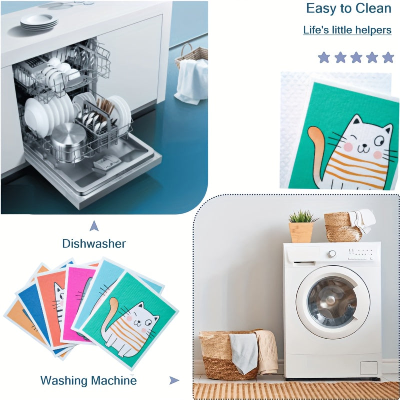 Swedish Dishcloths 6 Pack Reusable Kitchen Towels