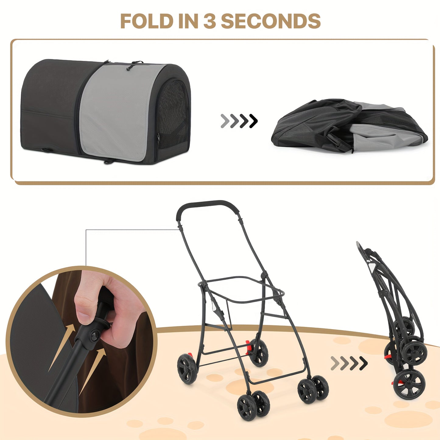 MoNiBloom Double Dog Stroller With Carrier Bags
