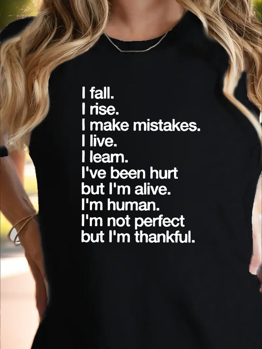 Women's Black Cotton Comfort Fit T-Shirt