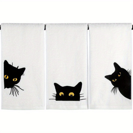 Halloween Black Cat Towel Set of Three