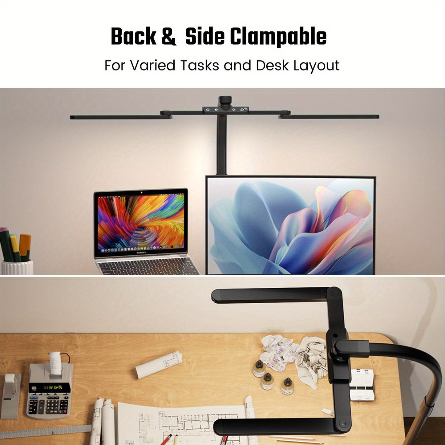 SuperDanny 3-Fold Desk Lamp With USB Ports