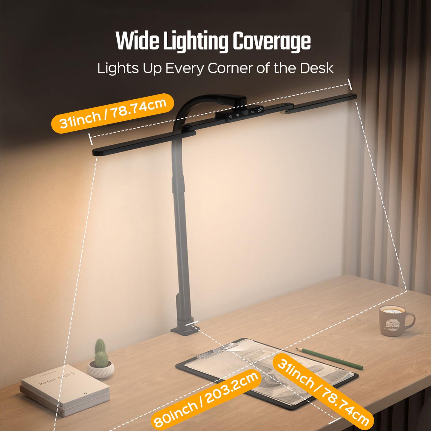 SuperDanny 3-Fold Desk Lamp With USB Ports