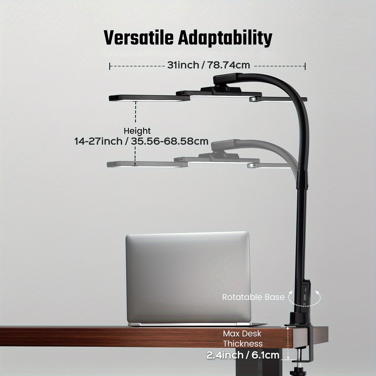 SuperDanny 3-Fold Desk Lamp With USB Ports