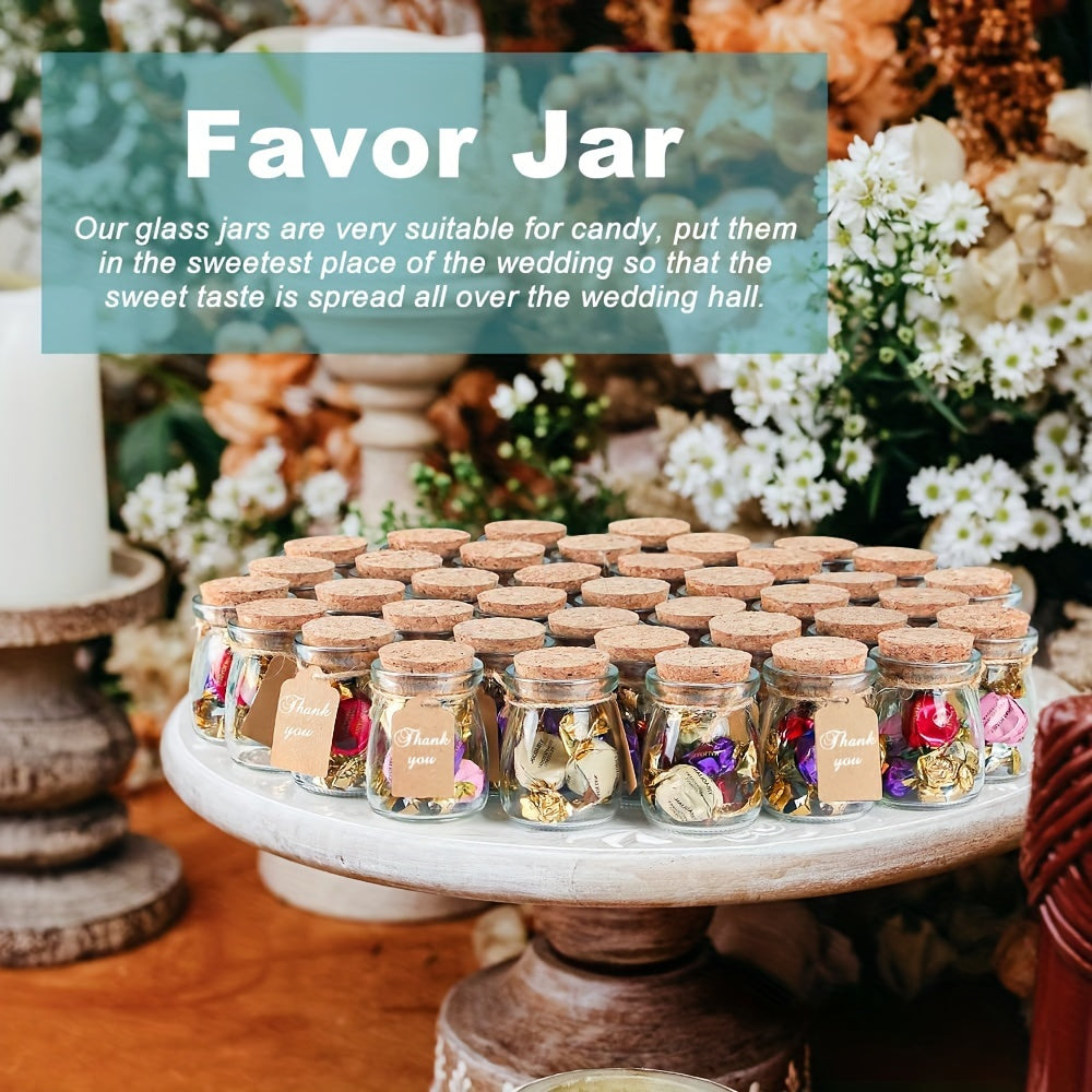 40pcs Glass Candy Jars with Cork Lids