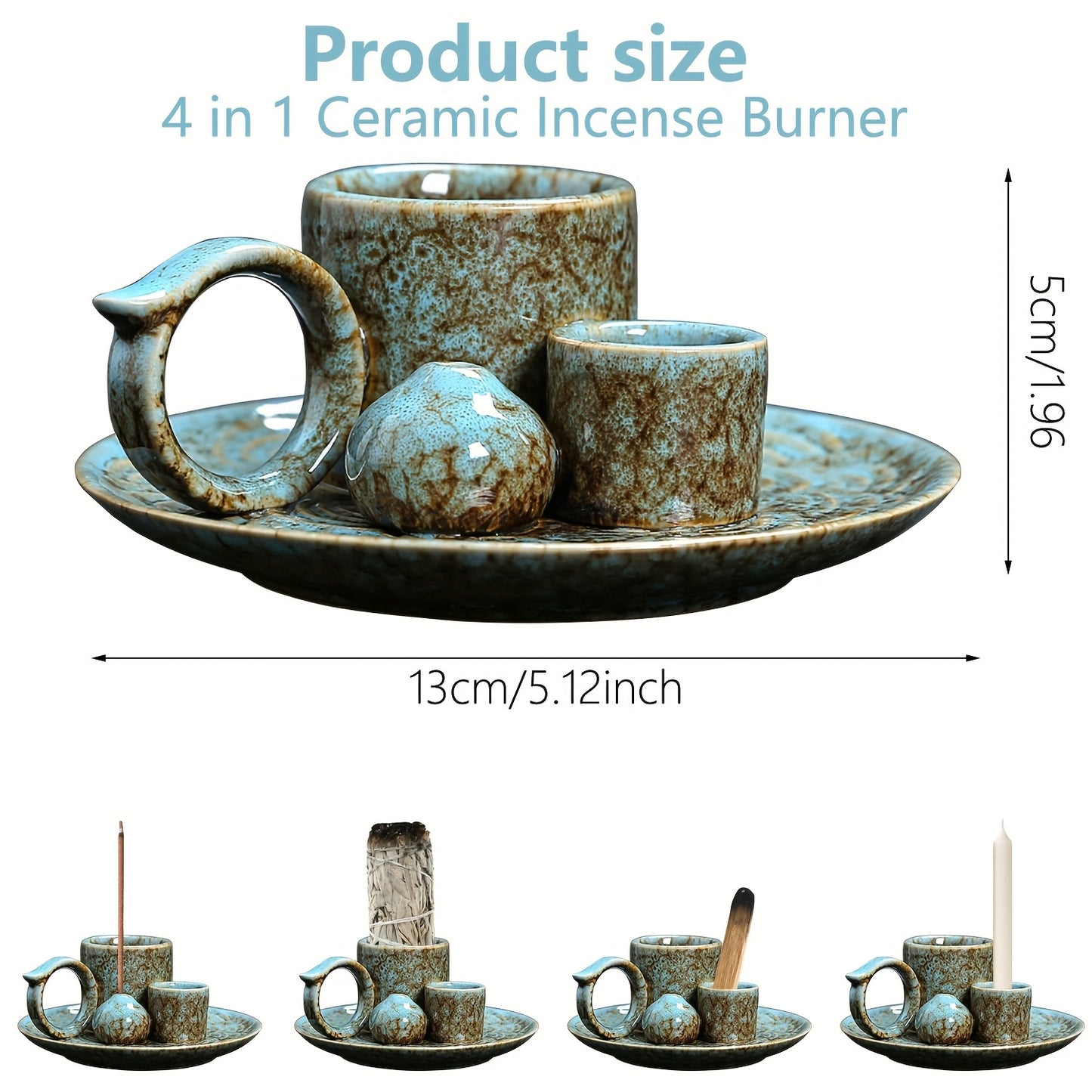 Premium Ceramic Incense Burner With Handle