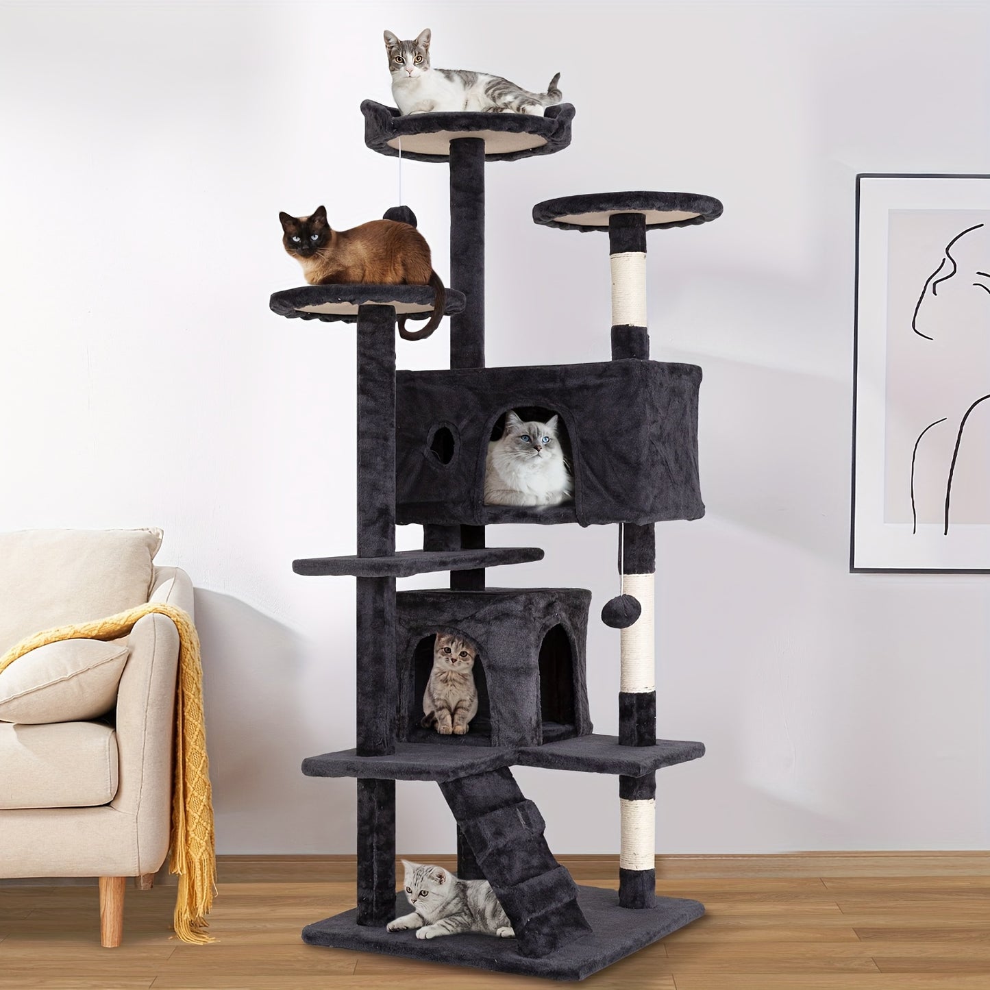 Large Multi-Level Cat Tree Activity Center