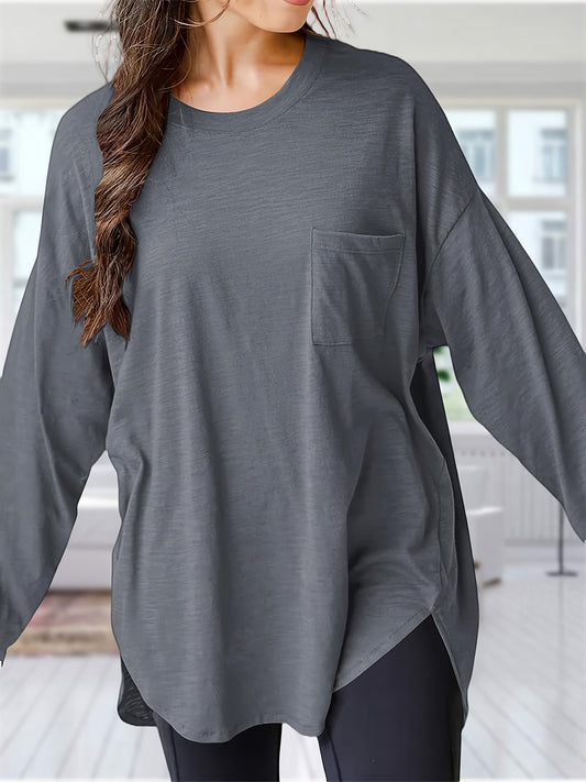 Women's Oversized Black Long Sleeve T-Shirt