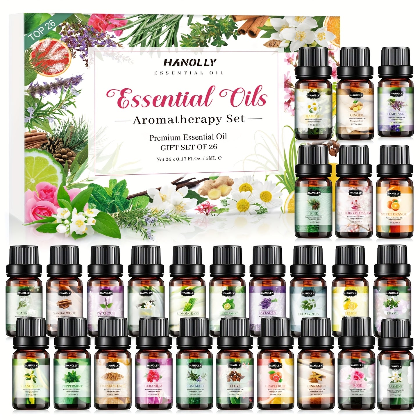 Essential Oils Aromatherapy Kit 12 Pieces 26 Pieces 32 Pieces 48 Pieces Essential Oils Set Aromatherapy Kit for Diffuser Humidifier Candle Making Best Valentines Day Gift