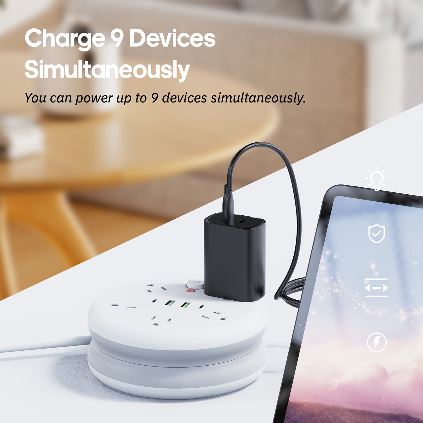 78.74 Foot Power Strip With USB Ports