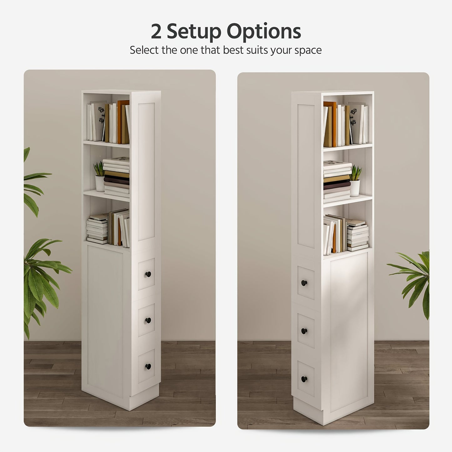 Tall Bathroom Cabinet with Adjustable Locking Shelves