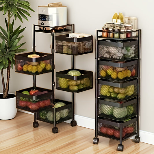 Rotating 5 Tier Kitchen Storage Shelf