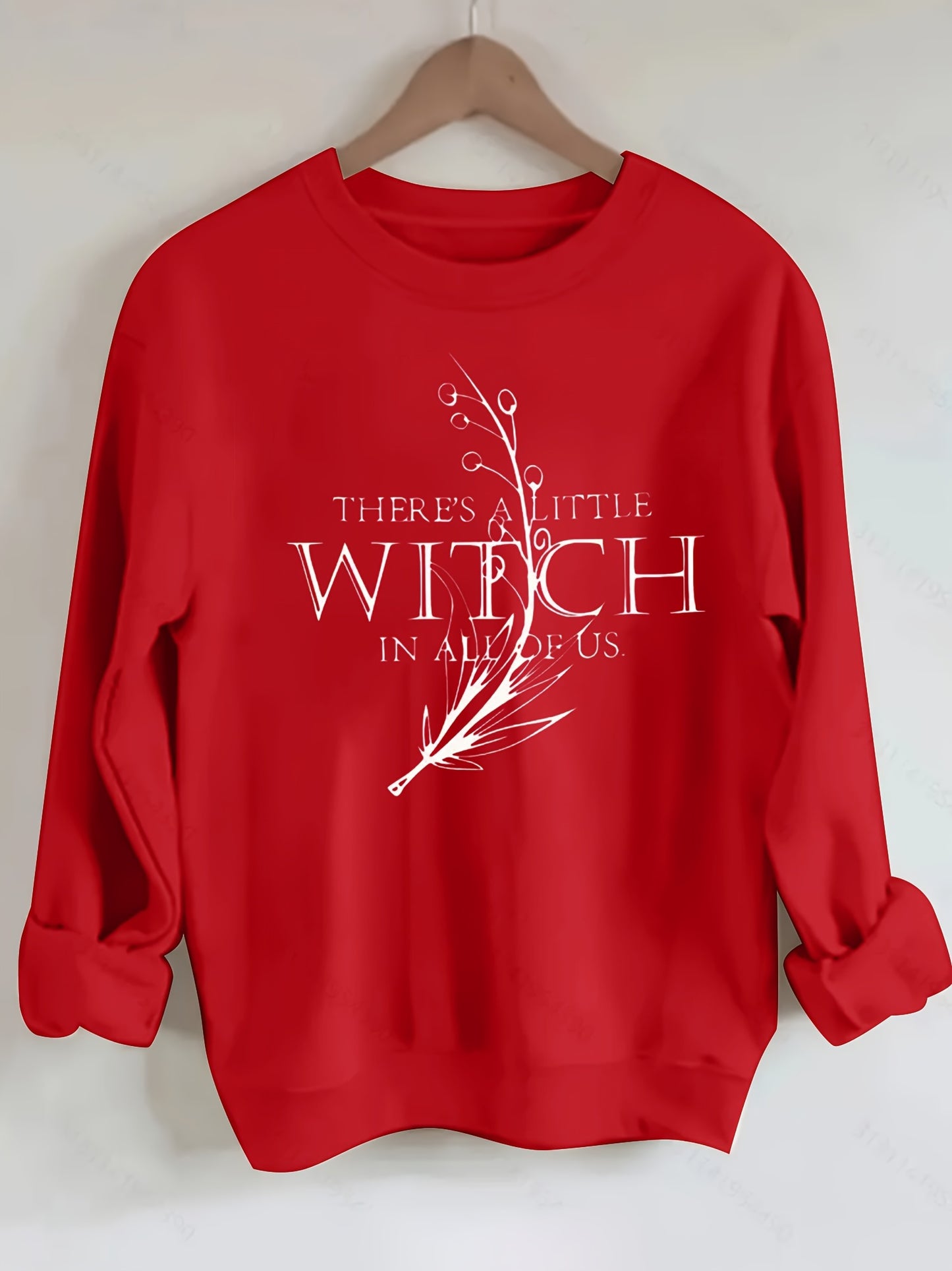 Plus Size Witch Letter Print Sweatshirt