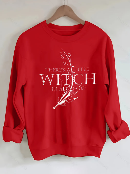 Plus Size Witch Letter Print Sweatshirt